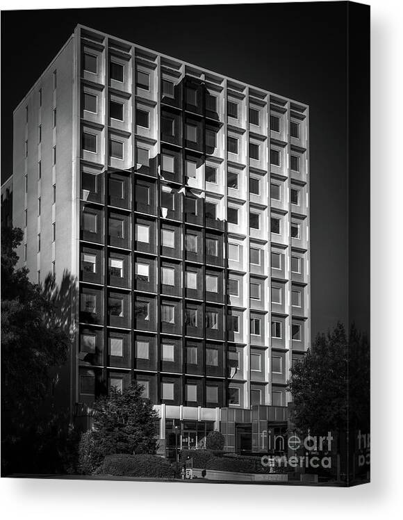 1447 Peachtree Street Canvas Print featuring the photograph Silhouette Building by Doug Sturgess