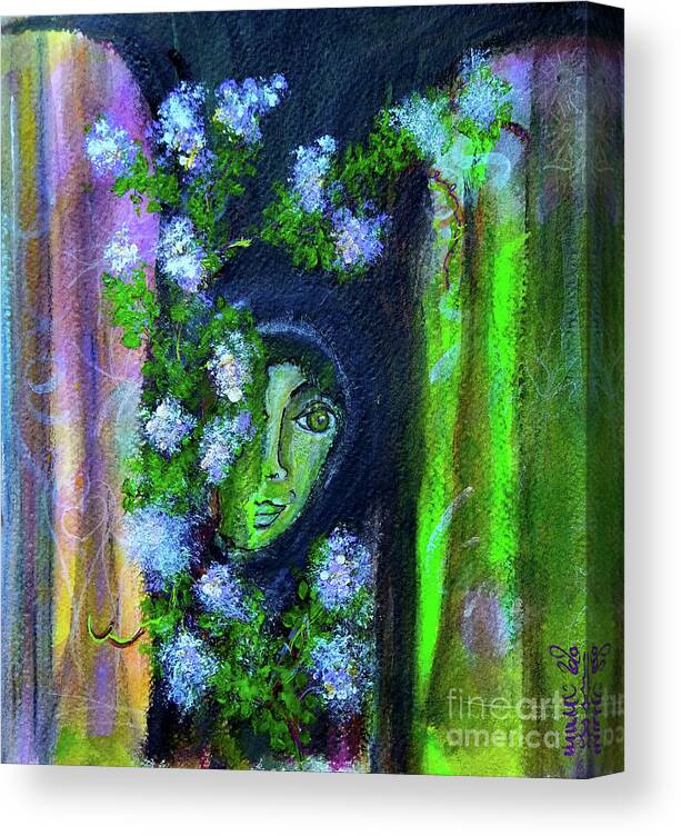 Naive Art Canvas Print featuring the mixed media Somewhere in the Woods by Mimulux Patricia No