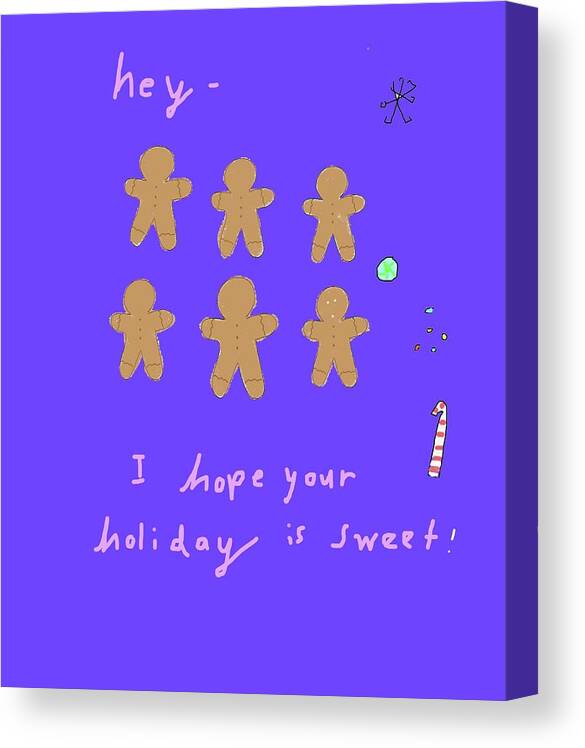 Holidays Canvas Print featuring the drawing Sweet Holiday by Ashley Rice