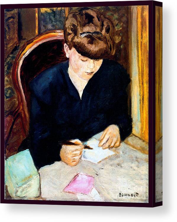 Pierre Bonnard Canvas Print featuring the painting The Letter 1906 by Pierre Bonnard