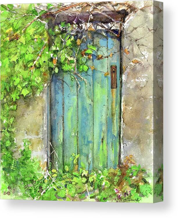Garden Gate Canvas Print featuring the painting The Old Garden Gate by Rebecca Matthews