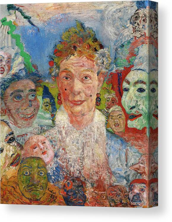 animatie Keelholte ticket The Old Lady with Masks Canvas Print / Canvas Art by James Ensor - Fine Art  America