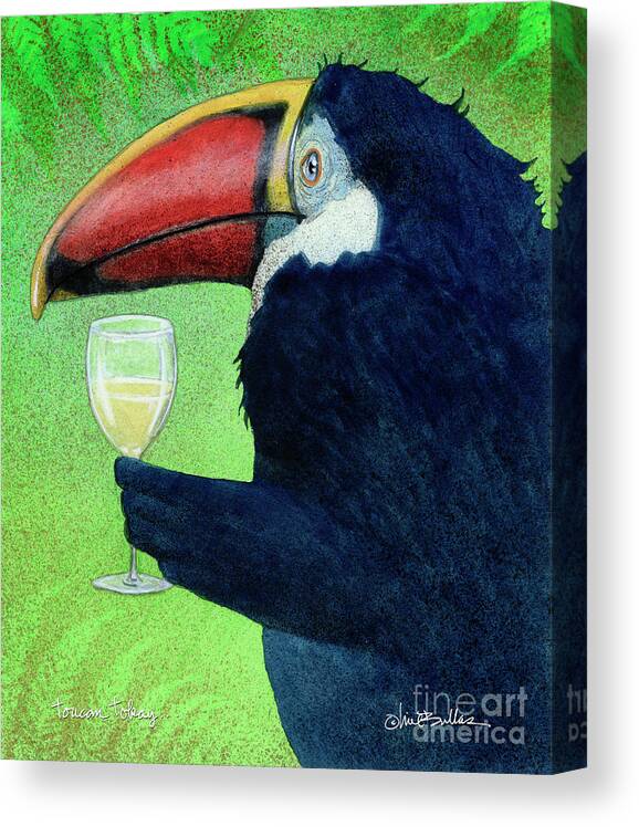 Tucan Canvas Print featuring the painting Tucan Tokay... by Will Bullas