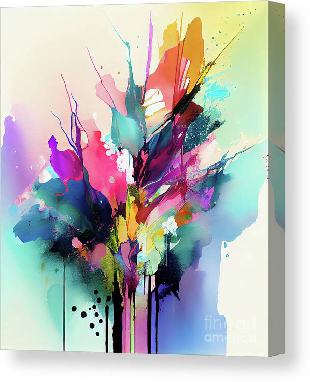Abstract Canvas Print featuring the painting Turmoil by Mindy Sommers