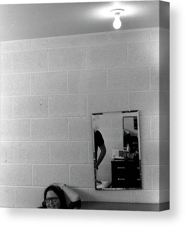 University Of Arizona Canvas Print featuring the photograph University of Arizona Dorm Room, With Student 1973 by Jeremy Butler