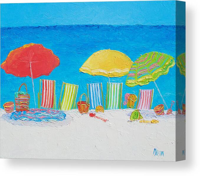 Beach Painting Deck Chairs Canvas Print Canvas Art By Jan Matson