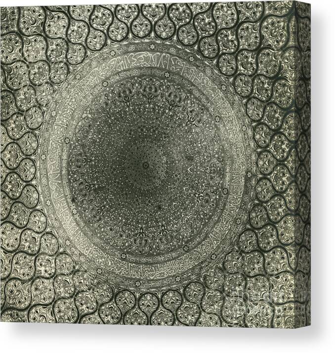 Interior Of The Dome Of The Omar Mosque Rock Dome Jerusalem Israel Circa 1900 Canvas Print