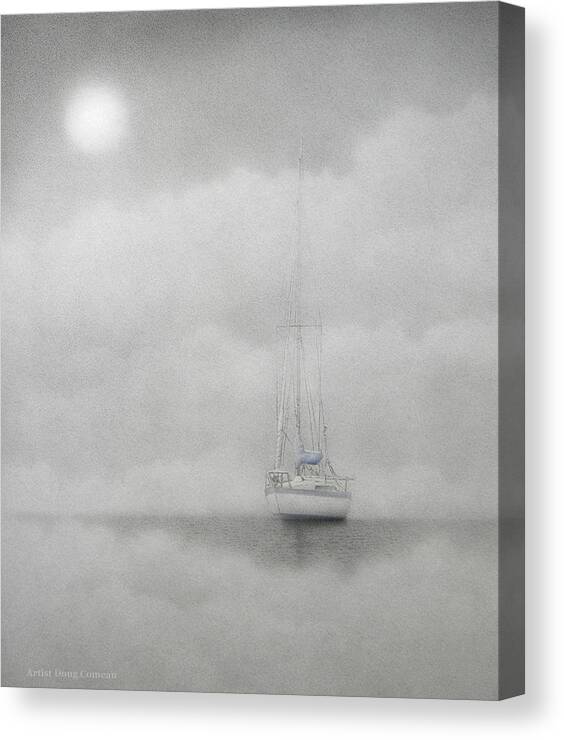 Sail Boat Canvas Print featuring the drawing The Navigator by Stirring Images