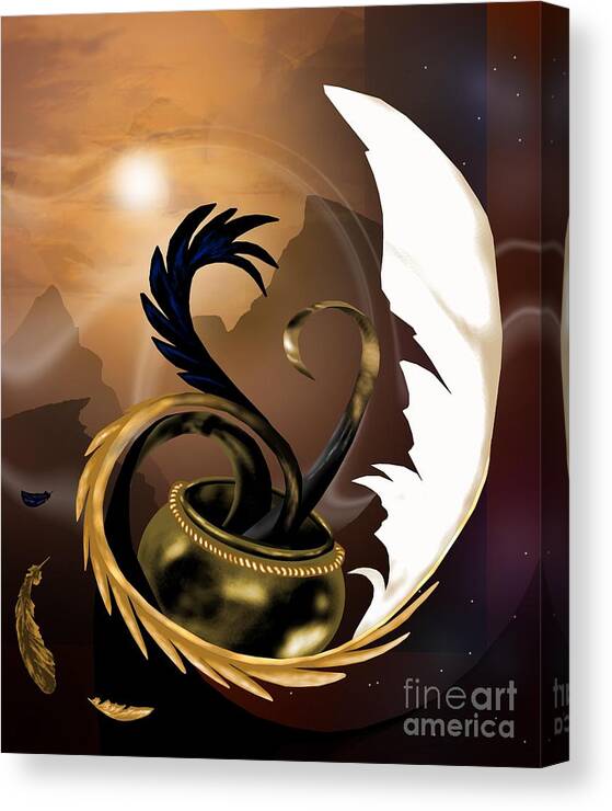 Quill Canvas Print featuring the digital art An Artist's Calling by Alice Chen