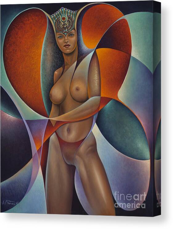 Queen Canvas Print featuring the painting Dynamic Queen I by Ricardo Chavez-Mendez