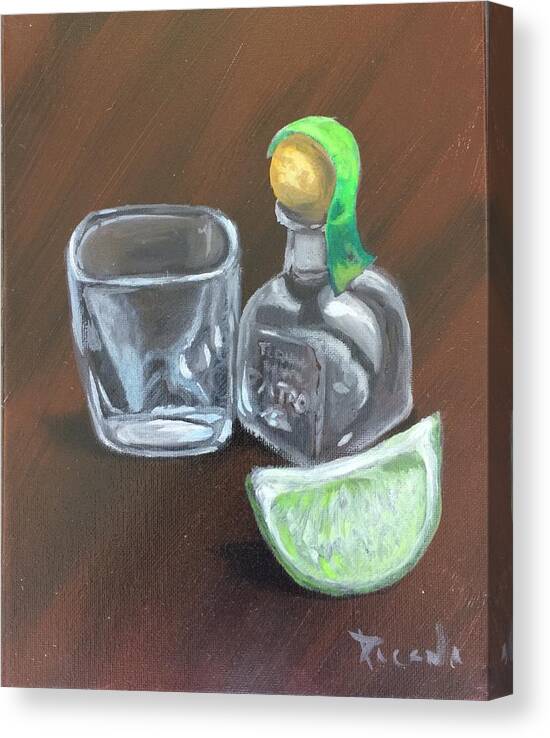 Patron Canvas Print featuring the painting Mini Patron Shots by Holly Picano