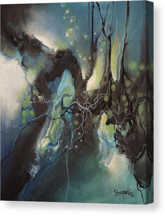 Abstract Canvas Print featuring the painting Submersion by Tom Shropshire