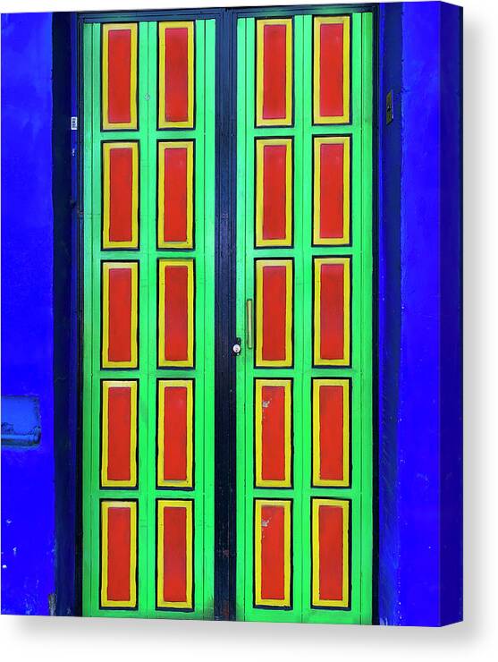 Latin Canvas Print featuring the photograph Vibrant Door by Matthew Bamberg