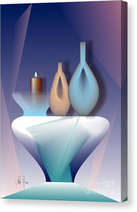 Digital Art Canvas Print featuring the digital art Lights In My Bathroom by Leo Symon