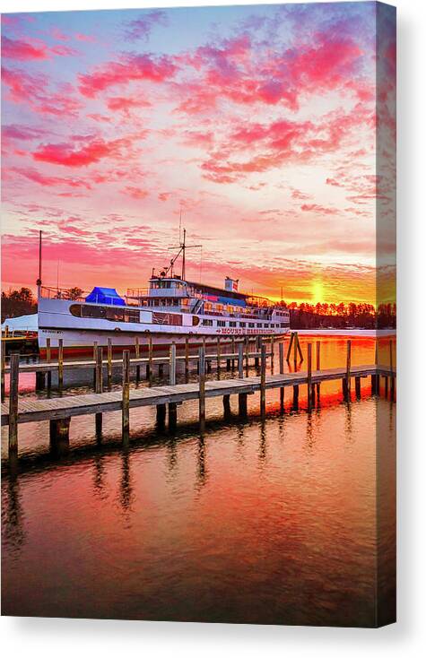 Canon Canvas Print featuring the photograph Center Harbor Sunrise II by Robert Clifford