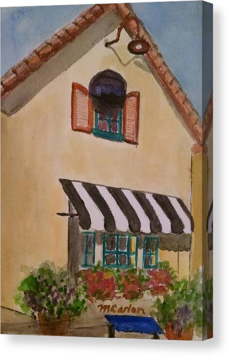Caf� Canvas Print featuring the painting Outside the Cafe by M Carlen