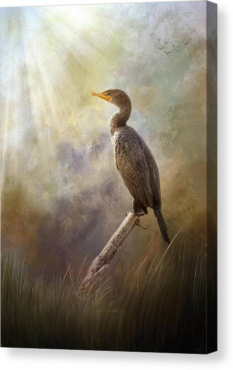 Peace Canvas Print featuring the digital art Peaceful Morning in the Marsh by Nicole Wilde