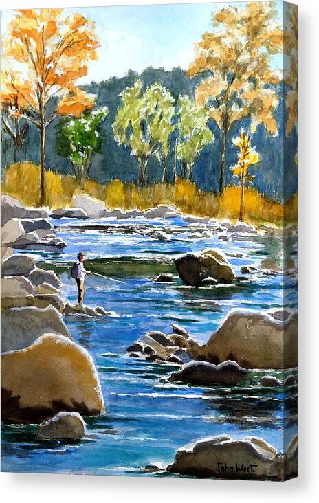 Pedernales Park Canvas Print featuring the painting Pedernales River by John West