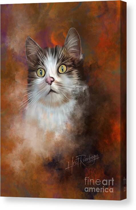 Painting Canvas Print featuring the painting The cat Dobby by Horst Rosenberger