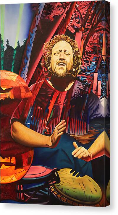 The String Cheese Incident Canvas Print featuring the painting Jason Hann at Horning's Hideout by Joshua Morton