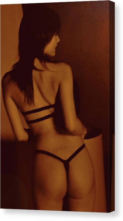 Nude.shy.oriental Canvas Print featuring the photograph Shy 3 by Tim Ernst