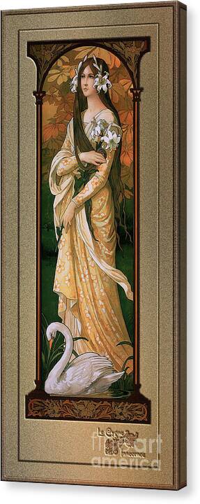 The Innocent Swan Canvas Print featuring the painting The Innocent Swan by Elisabeth Sonrel by Rolando Burbon