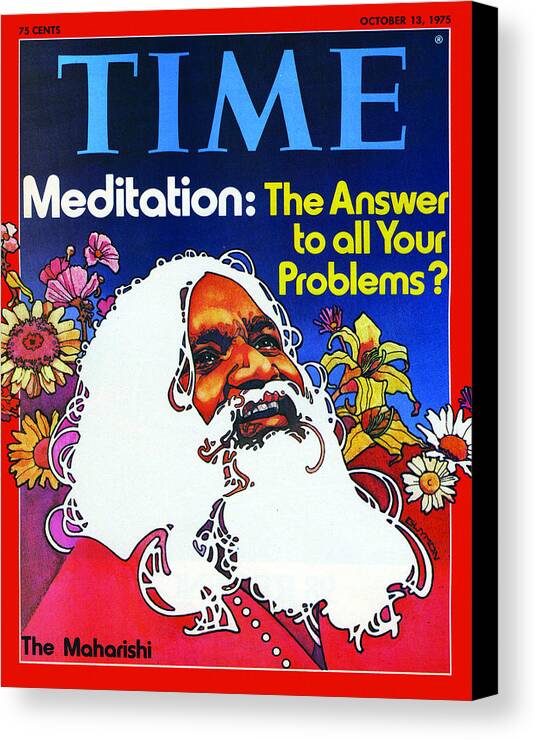 Other Canvas Print featuring the photograph Meditation - The Answer to all Your Problems? The Maharishi, by Time