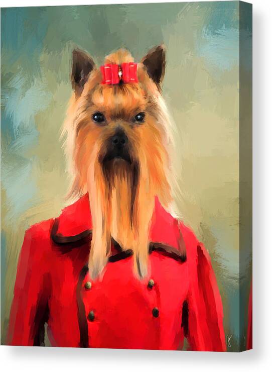 Yorkie Canvas Print featuring the painting Chic Yorkshire Terrier by Jai Johnson