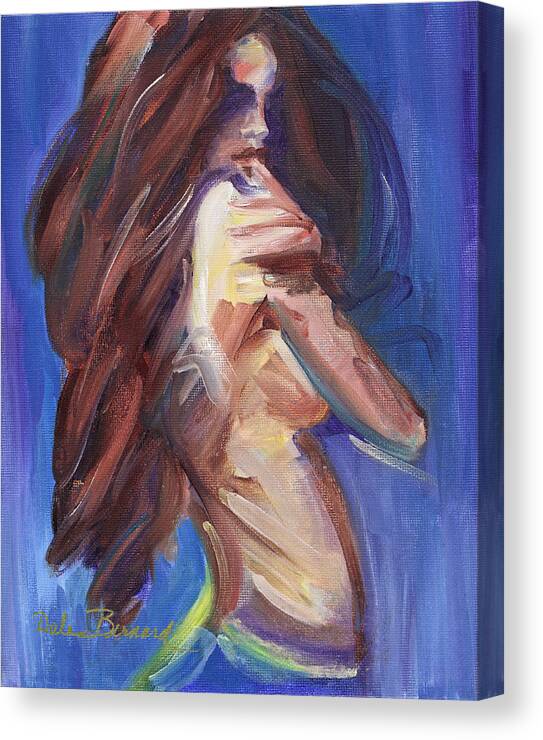 Nude Canvas Print featuring the painting Delicate Muse by Dale Bernard
