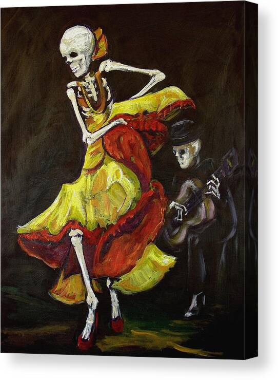 Muertos Canvas Print featuring the painting Flamenco VI by Sharon Sieben