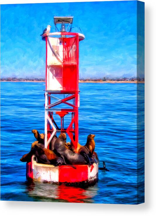 Newport Harbor Canvas Print featuring the painting It's Lonely at the Top by Michael Pickett