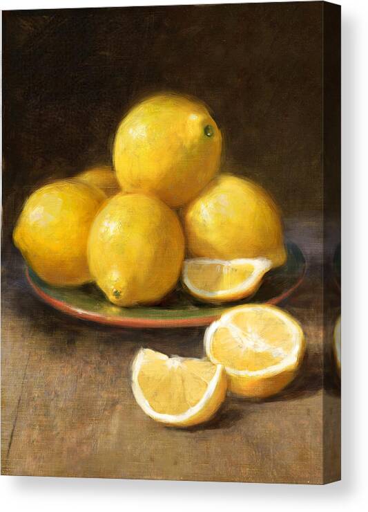 #faatoppicks Canvas Print featuring the painting Lemons by Robert Papp