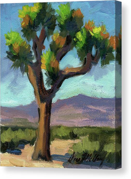 Lone Joshua Tree Canvas Print featuring the painting Lone Joshua Tree by Diane McClary