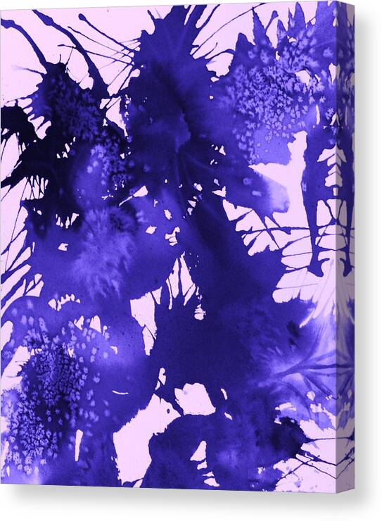 Purple Abstract Canvas Print featuring the painting Purple Passion by Ellen Levinson