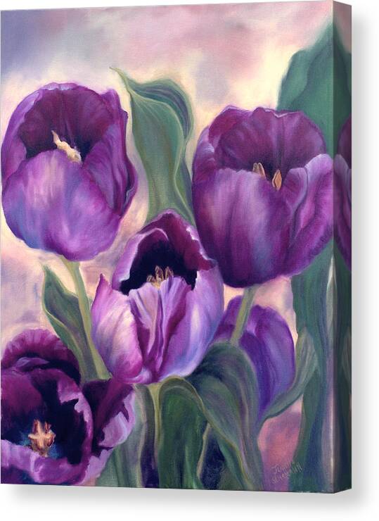 Tulips Canvas Print featuring the painting Royal Beauties by Jeanette Sthamann