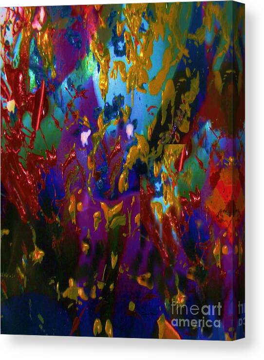 Abstract Acrylic Canvas Print featuring the painting Splatter by Doris Wood