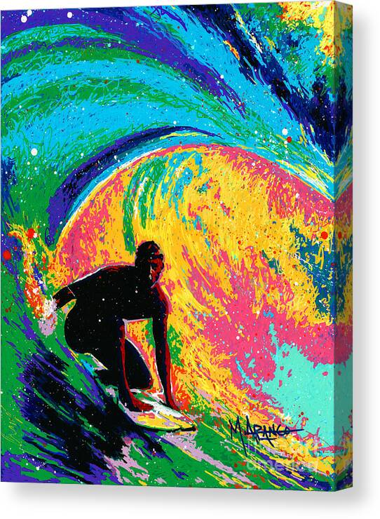 Wave Canvas Print featuring the painting The Perfect Wave by Maria Arango