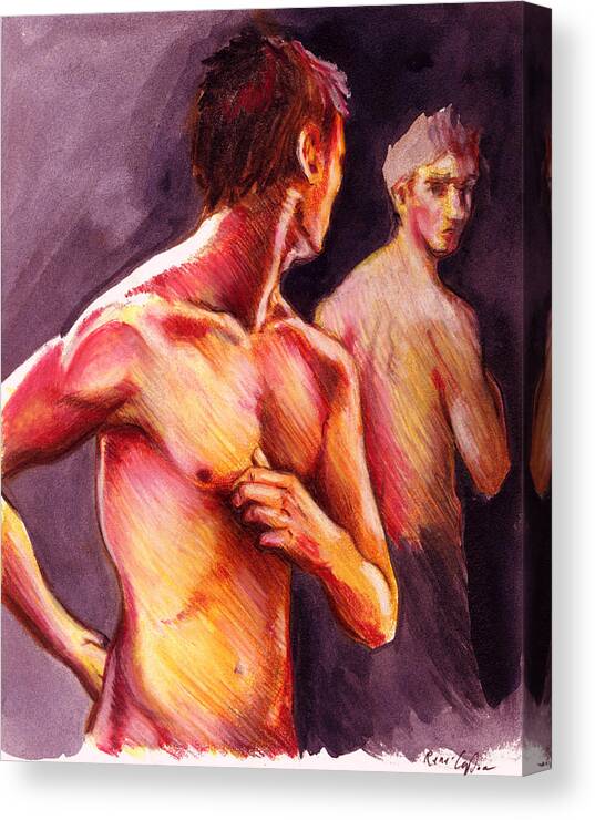 Figure Drawing Canvas Print featuring the painting Look Over Your Shoulder by Rene Capone
