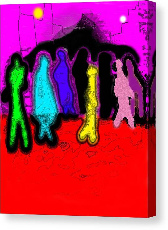 Rush Canvas Print featuring the digital art Rush Hour by Lew Hagood