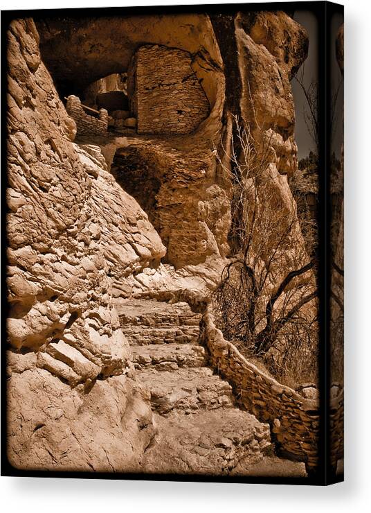 Gila Canvas Print featuring the photograph Stone Stairway by Mark Forte