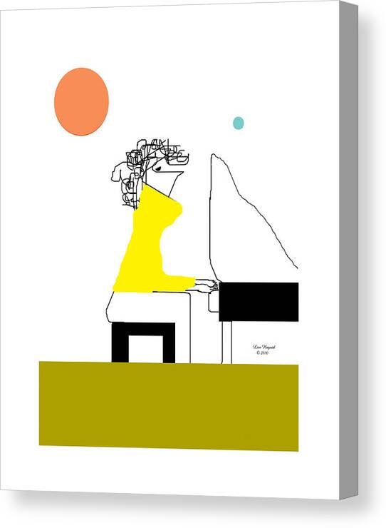 Piano Canvas Print featuring the digital art The Pianist by Lew Hagood