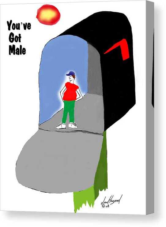 Male Canvas Print featuring the digital art You've Got Male by Lew Hagood