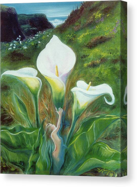 Masks Canvas Print featuring the painting Lilly Love by Sofanya White