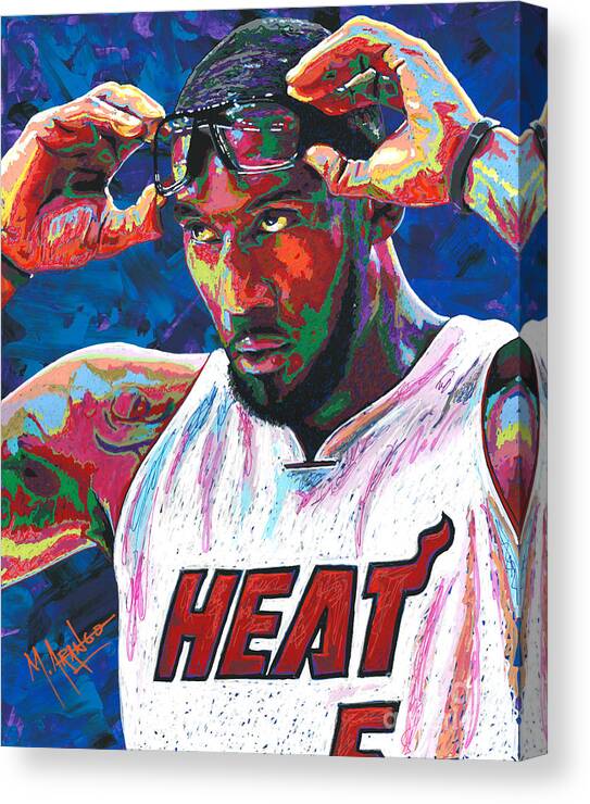 Amare Stoudemire Canvas Print featuring the painting Amare Stoudemire by Maria Arango