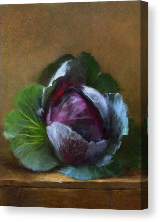 Cabbage Canvas Print featuring the painting Autumn Cabbage by Robert Papp