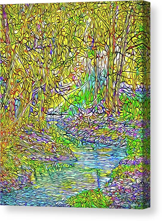 Joelbrucewallach Canvas Print featuring the digital art Autumn Stream - River In Boulder County Colorado by Joel Bruce Wallach