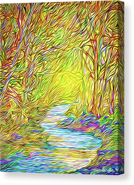 Joelbrucewallach Canvas Print featuring the digital art Blue River Rhythm - Park In Boulder County Colorado by Joel Bruce Wallach