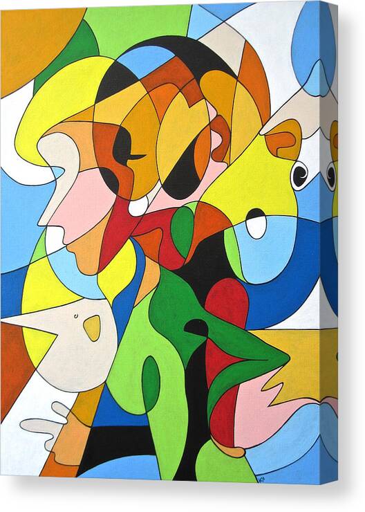 Faces Canvas Print featuring the painting Faces by Konni Jensen