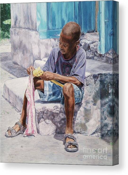 Roshanne Canvas Print featuring the painting James by Roshanne Minnis-Eyma