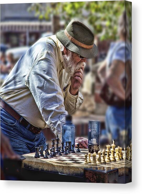 Chess Canvas Print featuring the photograph Master Chess Player by Bill Linhares